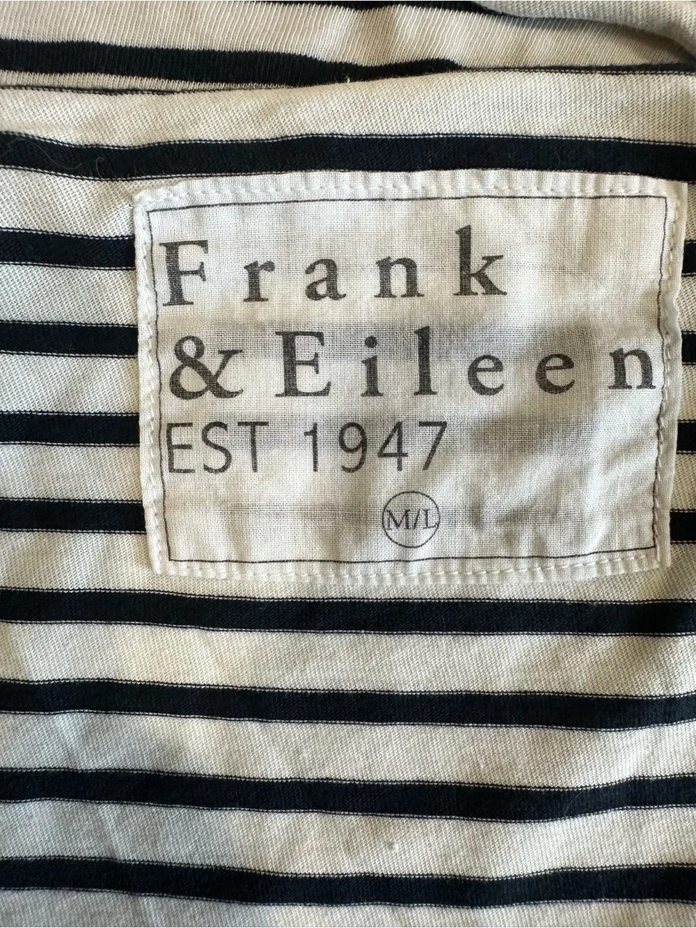 Frank & Eileen Black and White Striped Midi Dress 100%Cotton